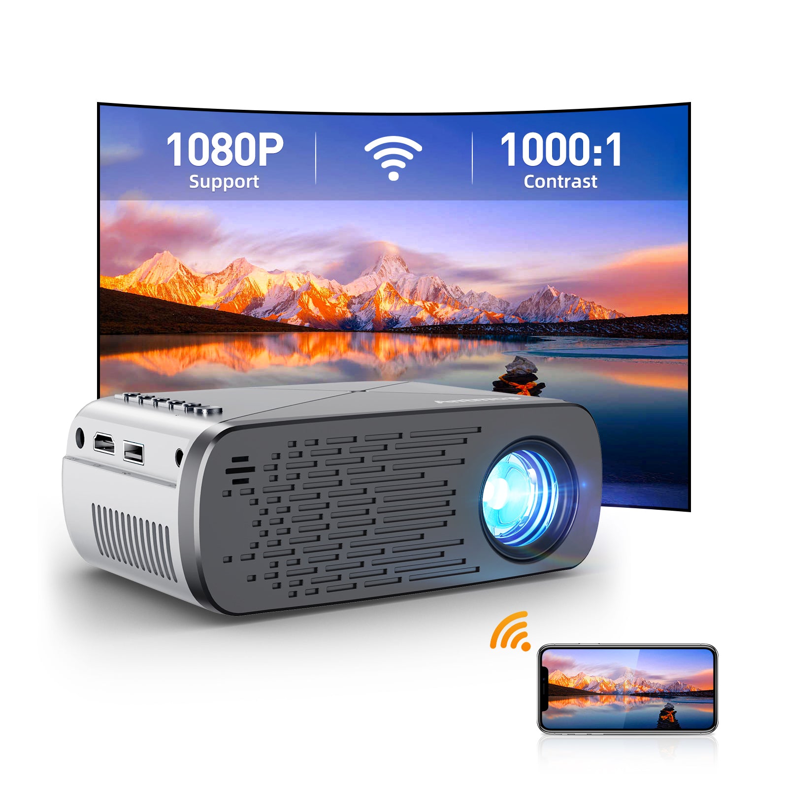 Projector VF290 800*480P 1000lumens(60Ansi)