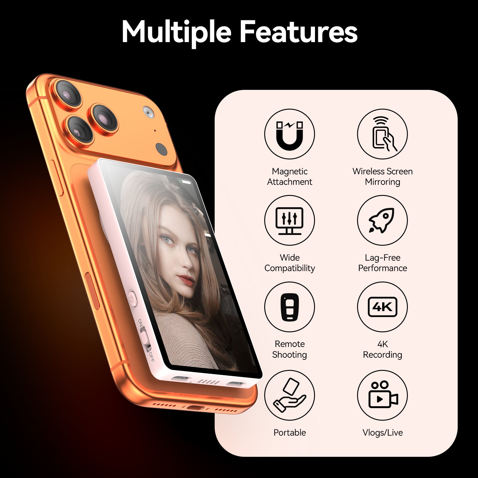 Vamvo Selfie Monitor Screen (Pink)