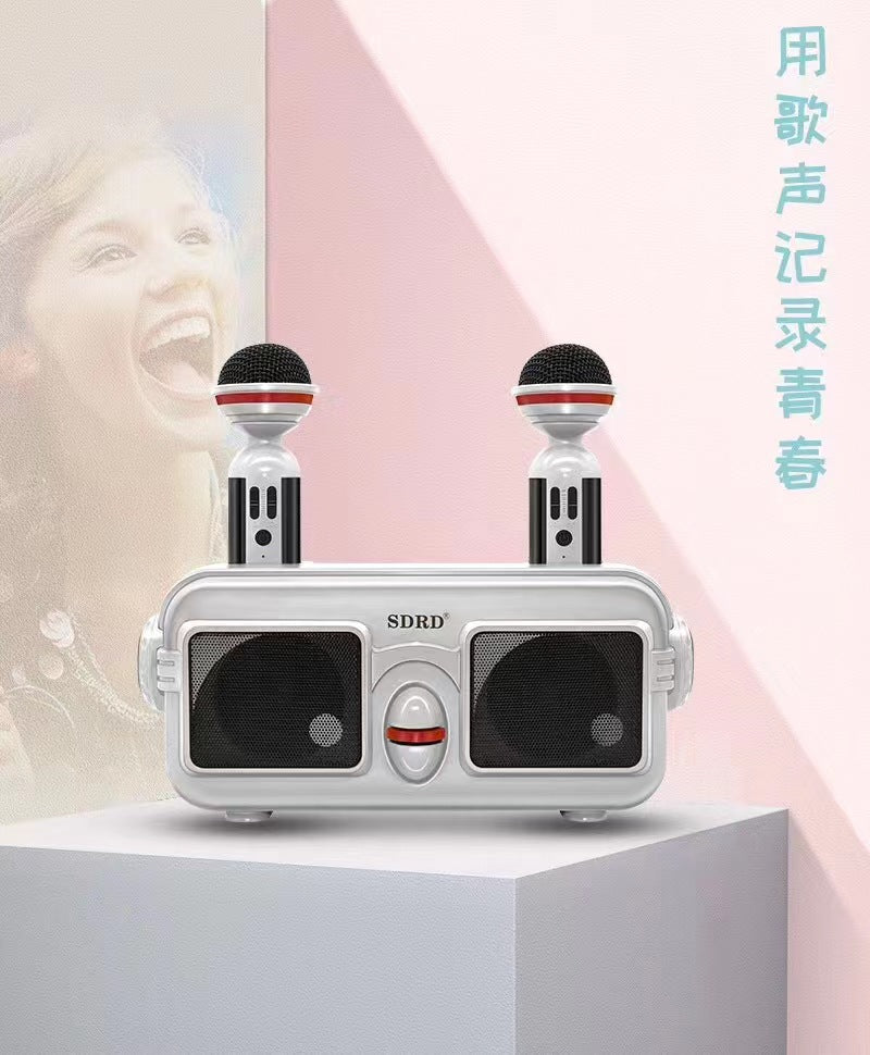 New Bt Speaker 20w Loud Sound With Double Uhf Karaoke Microphone