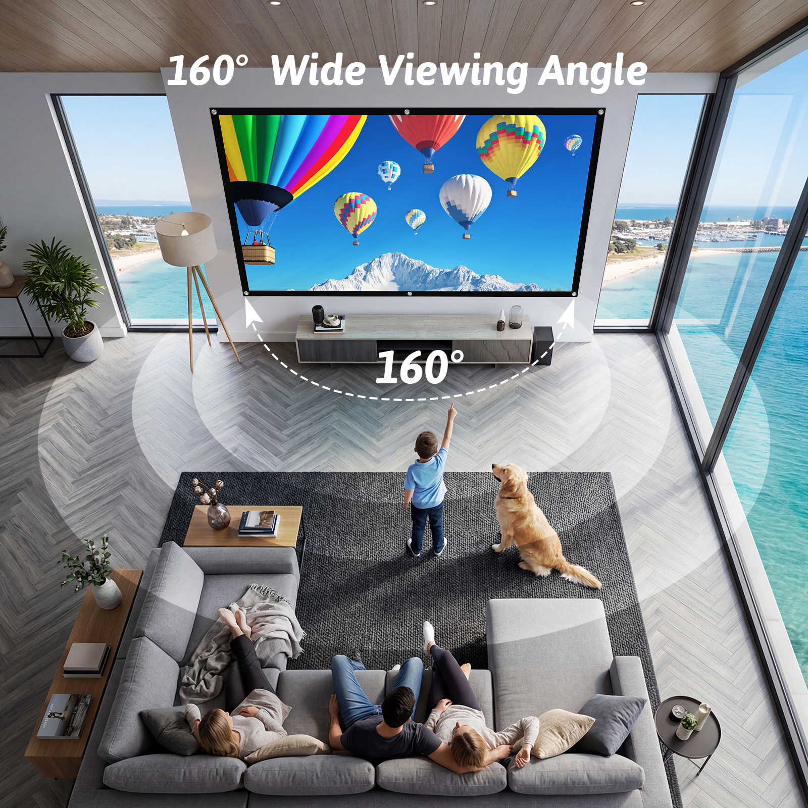 Projector Screen 80 Inch Wall hanging