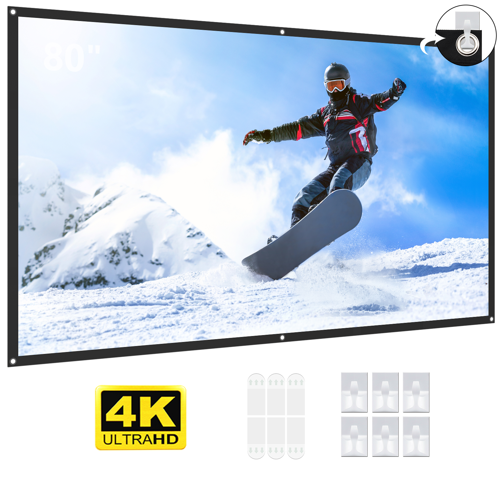 Projector Screen 80 Inch Wall hanging