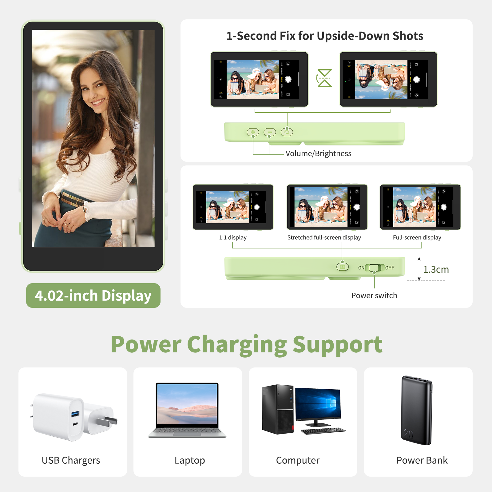 Vamvo Selfie Monitor Screen (Green)