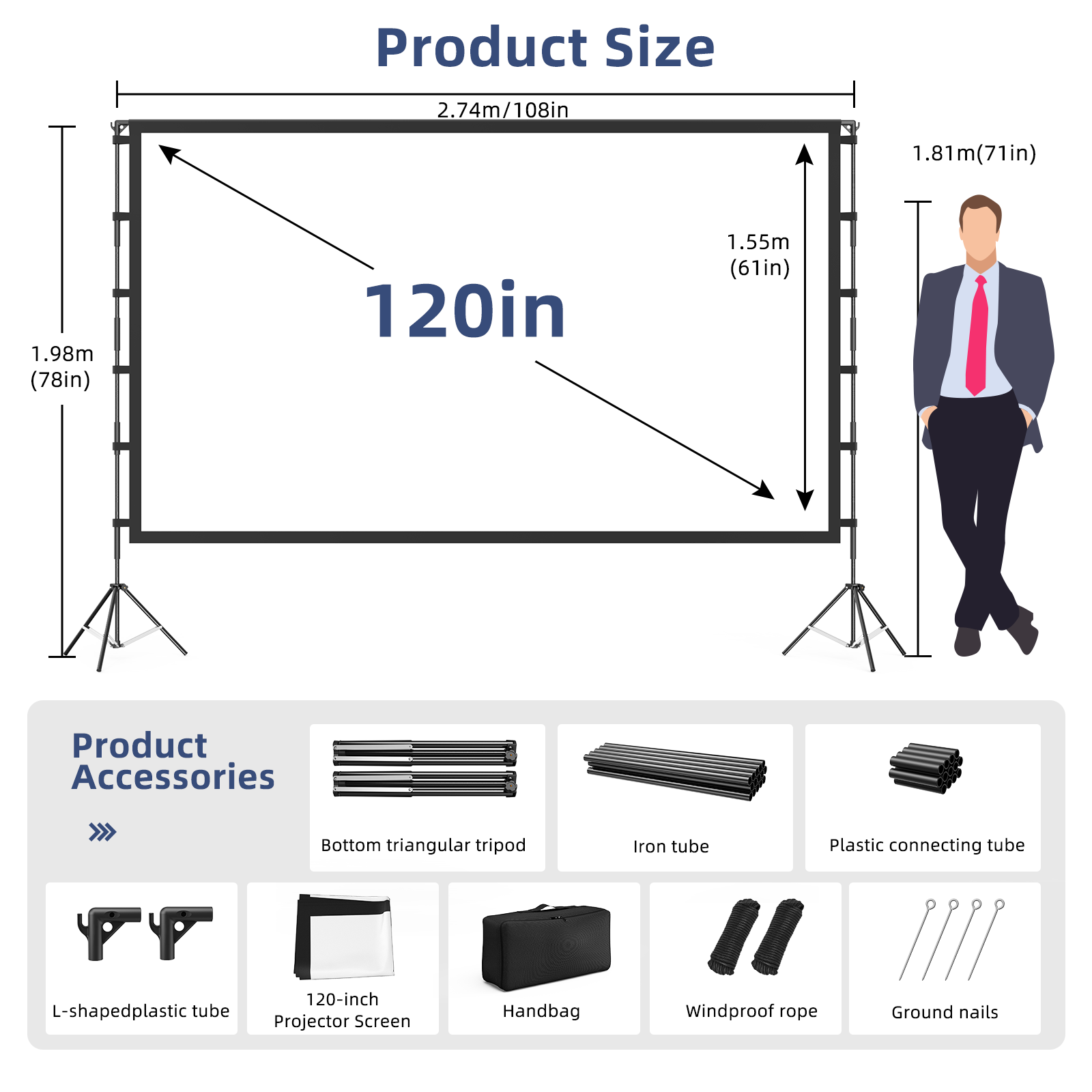 Projector Screen- 120 inch