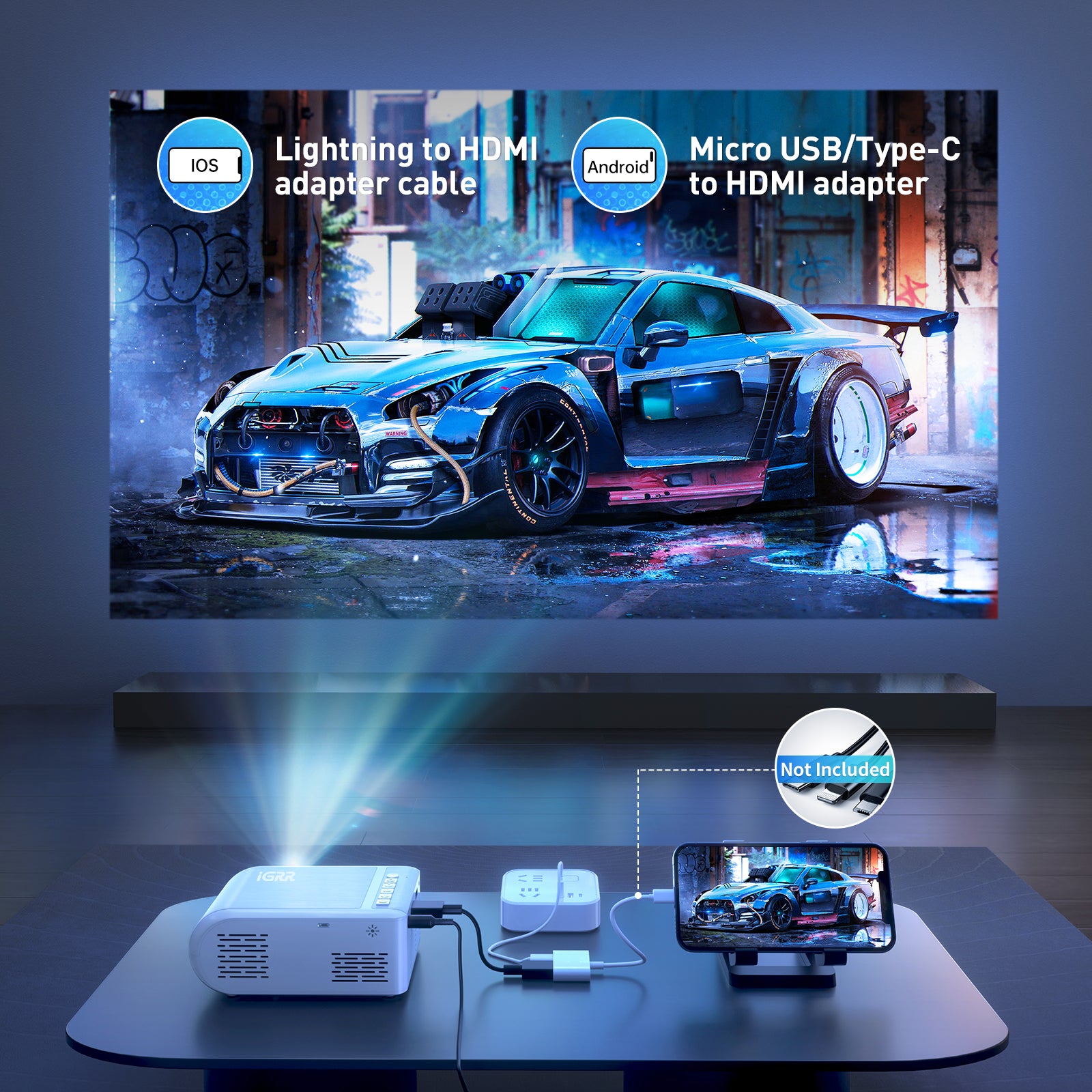 Projector VF220 800*480P 1000lumens(60Ansi)