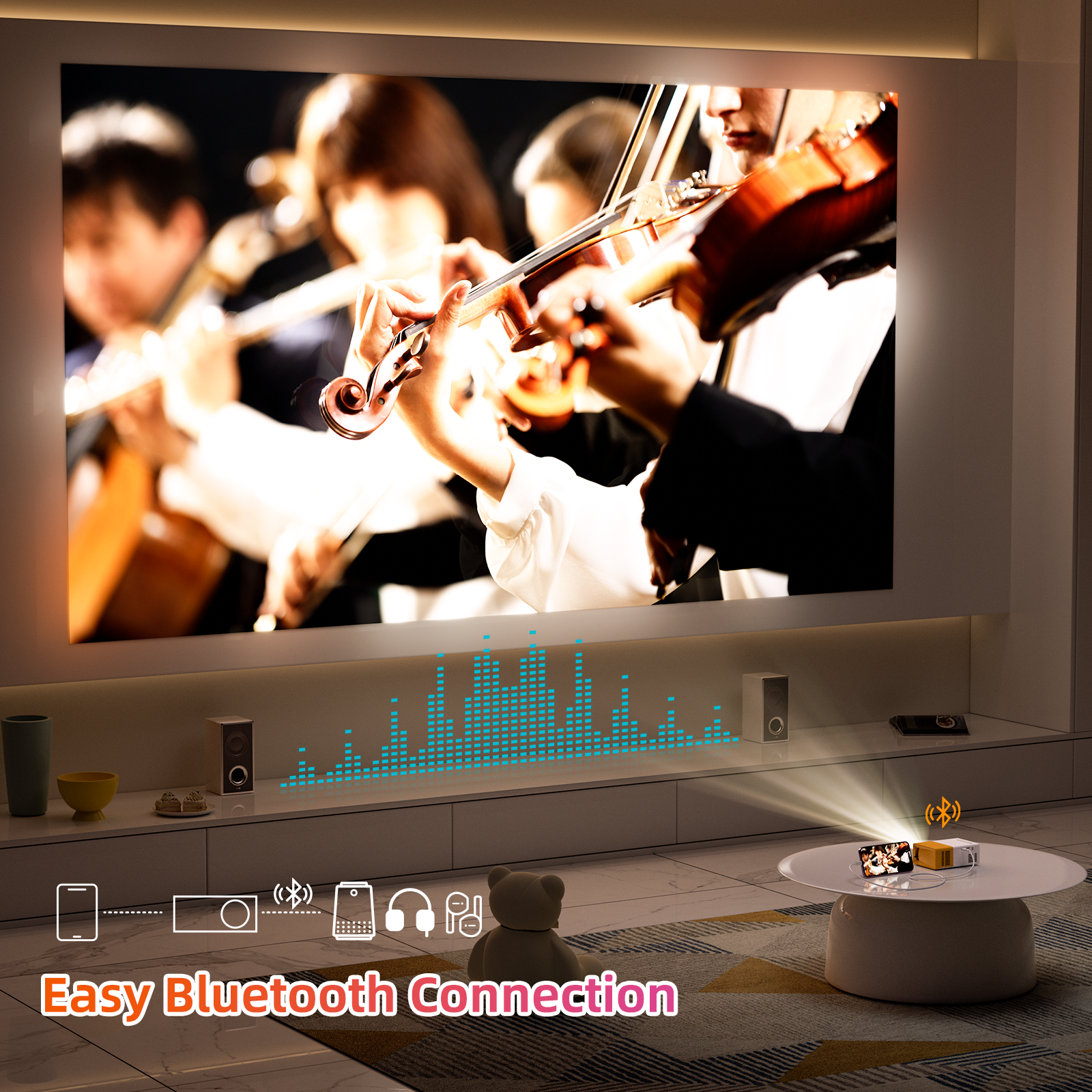 Projector VF200 800*480P 1000lumens(60Ansi)