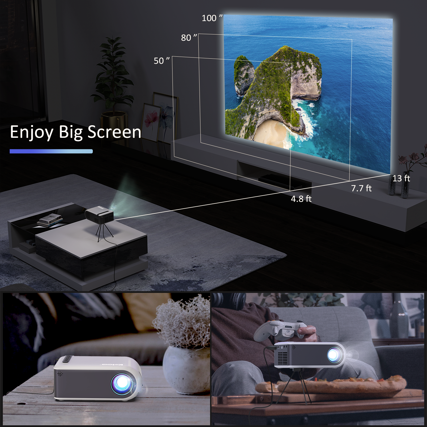 Projector VF210 800*480P 1000lumens(40Ansi)