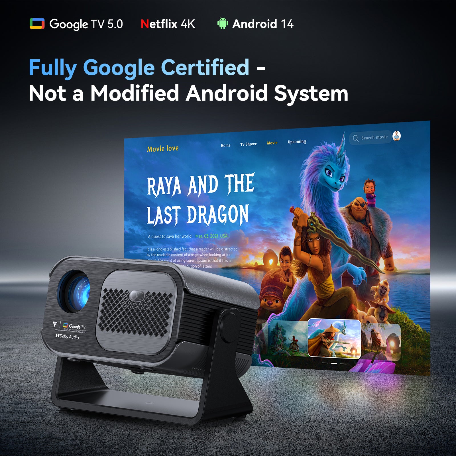 VAMVO  VF340 - GOOGLE  TV 5.0 PROJECTOR