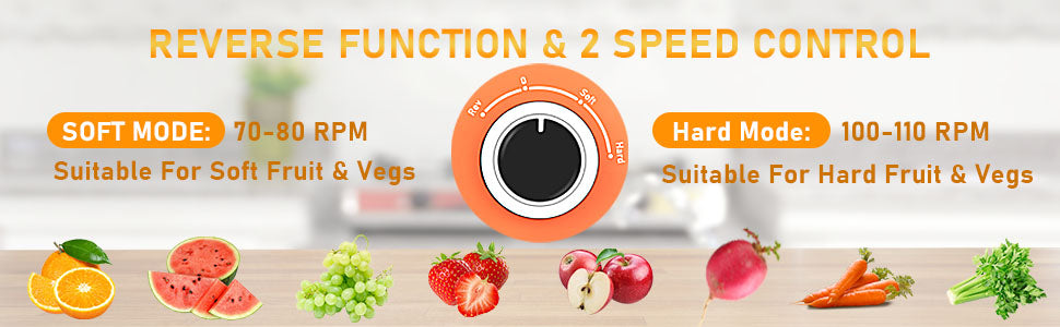 Slow Masticating Juicer Maker Machine, PVO Celery Juicer 2-Speed Modes & 8 Updated Segment Spiral Cold Press Juicer Machines for 95% Juice Yield, High Nutrient Fruit & Vegetable Juice with Recipes