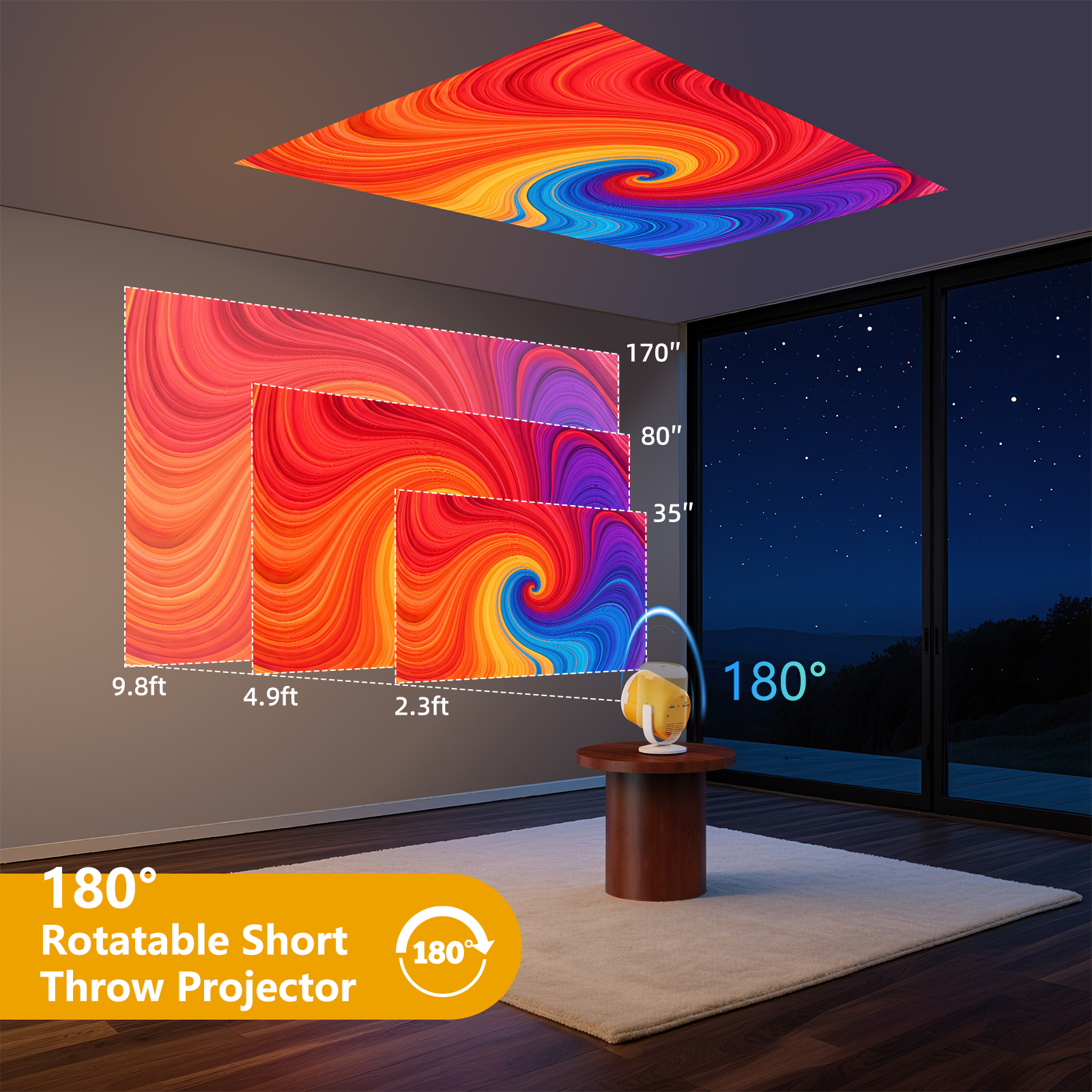 Projector VF211 1280*720P 1500lumens(60Ansi)