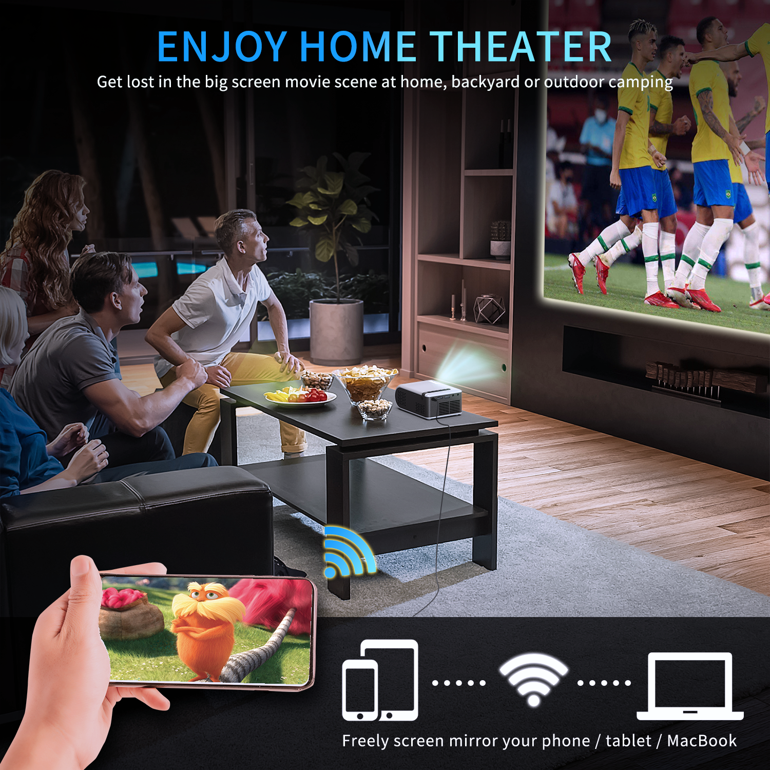 Projector VF210   800*480P 1000lumens(40Ansi)